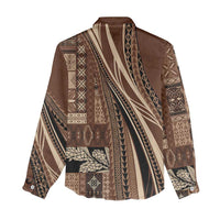 Pasifika Women's Day - Samoa Siapo Malu Tattoo Inspired Women Casual Shirt Brown LT7 - Polynesian Pride