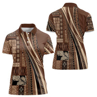 Pasifika Women's Day - Samoa Siapo Malu Tattoo Inspired Women Polo Shirt Brown LT7 - Polynesian Pride