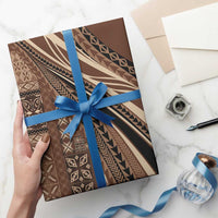 Pasifika Women's Day - Samoa Siapo Malu Tattoo Inspired Wrapping Paper Brown LT7 - Polynesian Pride