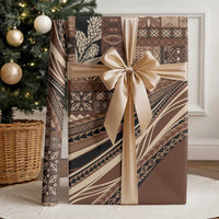 Pasifika Women's Day - Samoa Siapo Malu Tattoo Inspired Wrapping Paper Brown LT7 - Polynesian Pride