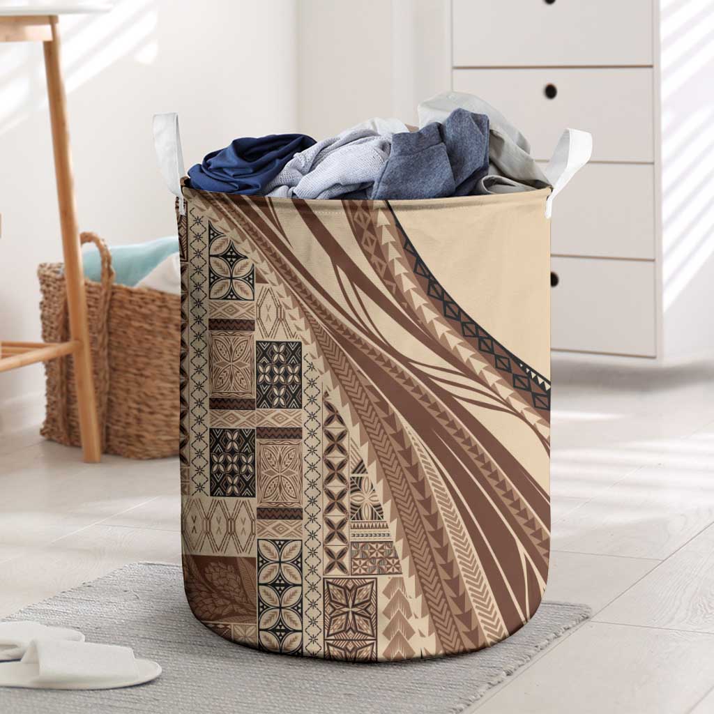 Pasifika Women's Day - Samoa Siapo Malu Tattoo Inspired Laundry Basket Beige LT7 Beige - Polynesian Pride