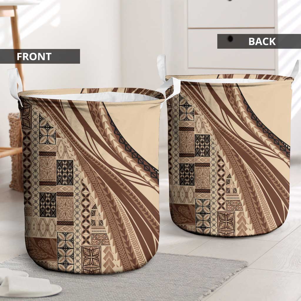 Pasifika Women's Day - Samoa Siapo Malu Tattoo Inspired Laundry Basket Beige LT7 - Polynesian Pride