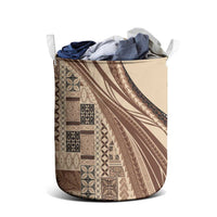 Pasifika Women's Day - Samoa Siapo Malu Tattoo Inspired Laundry Basket Beige LT7 - Polynesian Pride