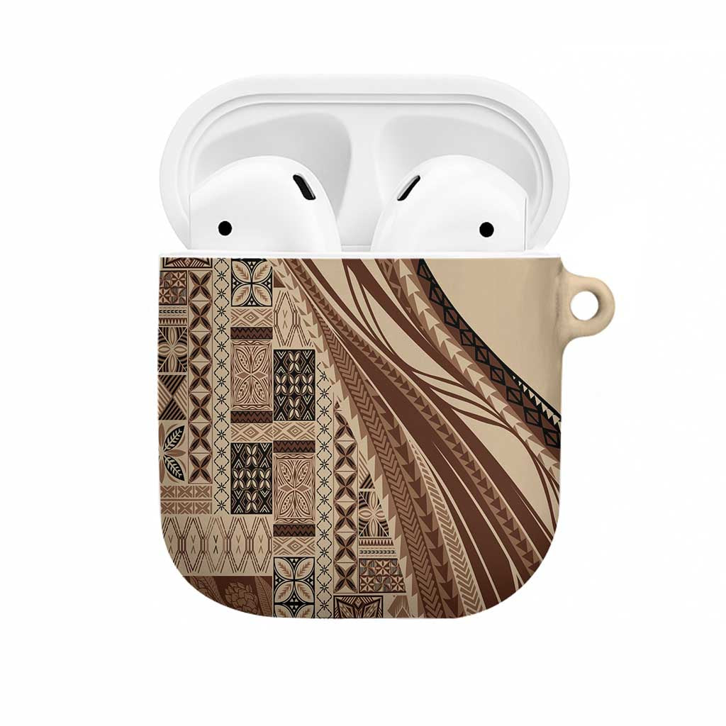 Pasifika Women's Day - Samoa Siapo Malu Tattoo Inspired AirPods Case Beige LT7 Beige - Polynesian Pride