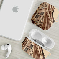 Pasifika Women's Day - Samoa Siapo Malu Tattoo Inspired AirPods Case Beige LT7 - Polynesian Pride