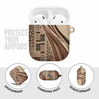 Pasifika Women's Day - Samoa Siapo Malu Tattoo Inspired AirPods Case Beige LT7 - Polynesian Pride