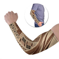 Pasifika Women's Day - Samoa Siapo Malu Tattoo Inspired Arm Sleeves Beige LT7 Set of 2 Beige - Polynesian Pride