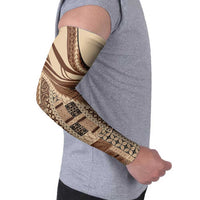 Pasifika Women's Day - Samoa Siapo Malu Tattoo Inspired Arm Sleeves Beige LT7 - Polynesian Pride
