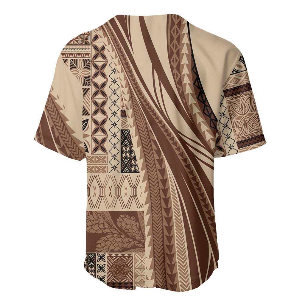 Pasifika Women's Day - Samoa Siapo Malu Tattoo Inspired Baseball Jersey Beige