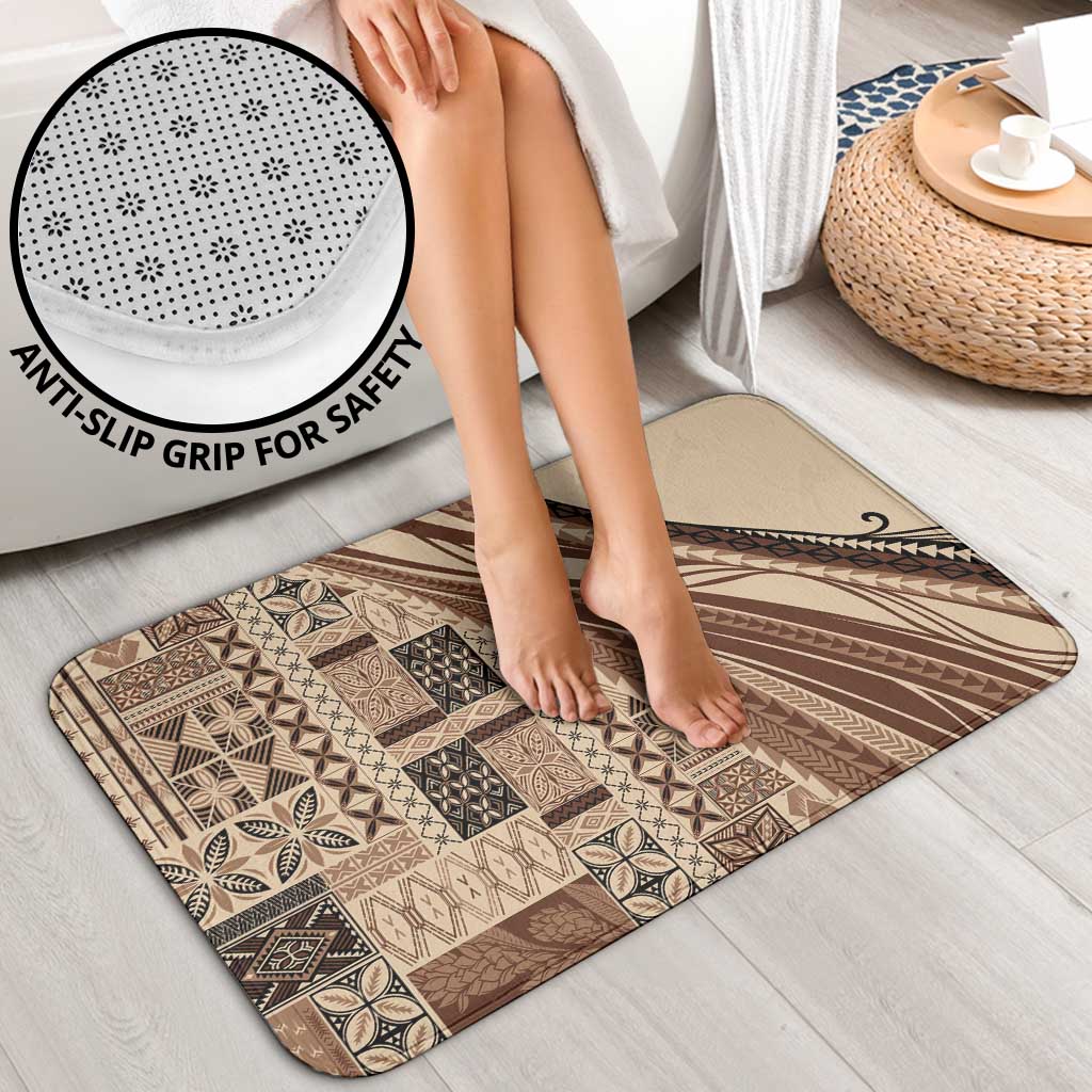 Pasifika Women's Day - Samoa Siapo Malu Tattoo Inspired Bathroom Set Beige LT7 - Polynesian Pride