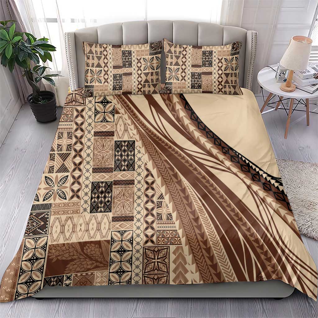 Pasifika Women's Day - Samoa Siapo Malu Tattoo Inspired Bedding Set Beige LT7 - Polynesian Pride