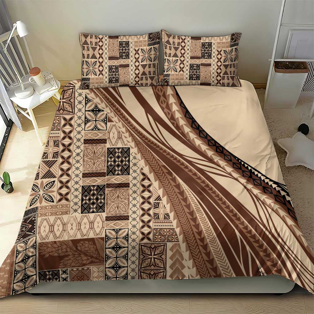 Pasifika Women's Day - Samoa Siapo Malu Tattoo Inspired Bedding Set Beige LT7 - Polynesian Pride
