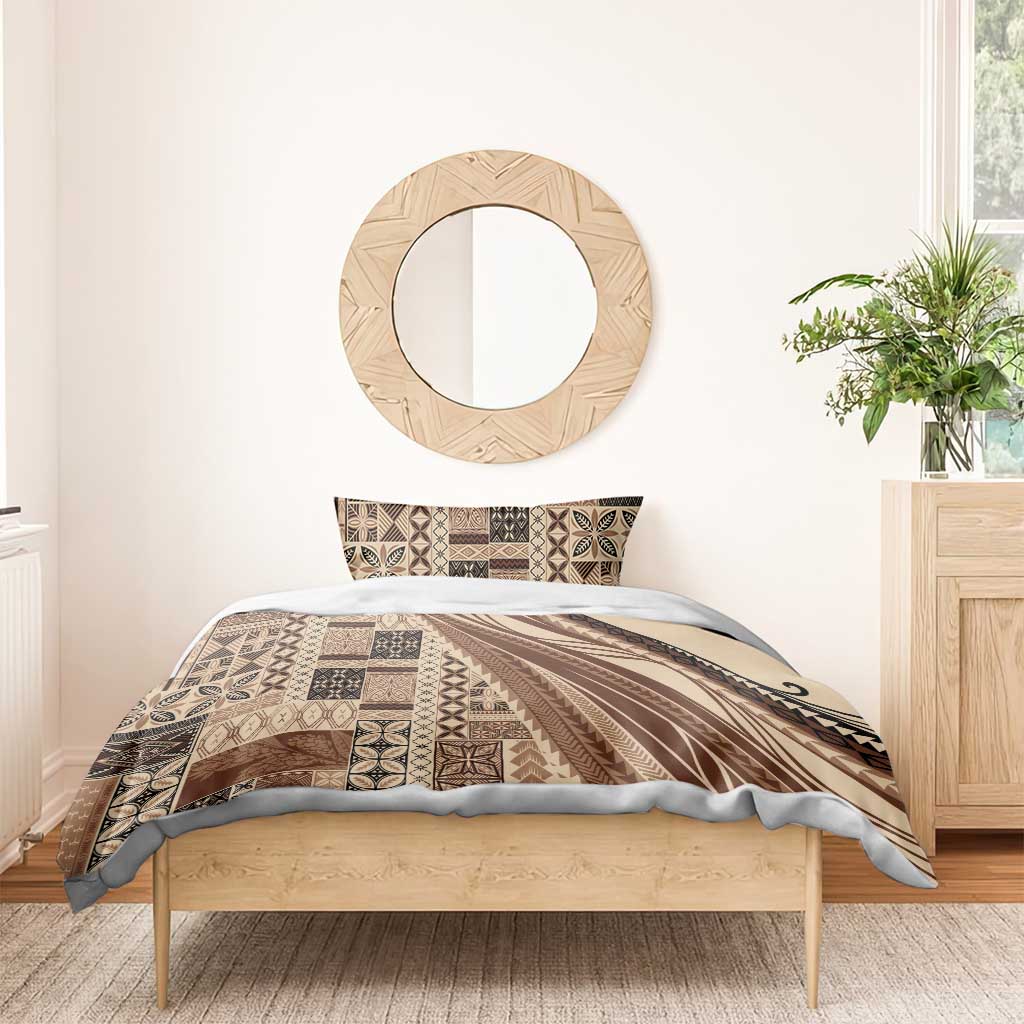 Pasifika Women's Day - Samoa Siapo Malu Tattoo Inspired Bedding Set Beige LT7 - Polynesian Pride
