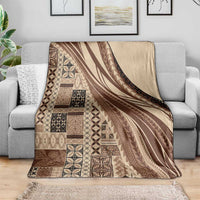 Pasifika Women's Day - Samoa Siapo Malu Tattoo Inspired Blanket Beige LT7 - Polynesian Pride