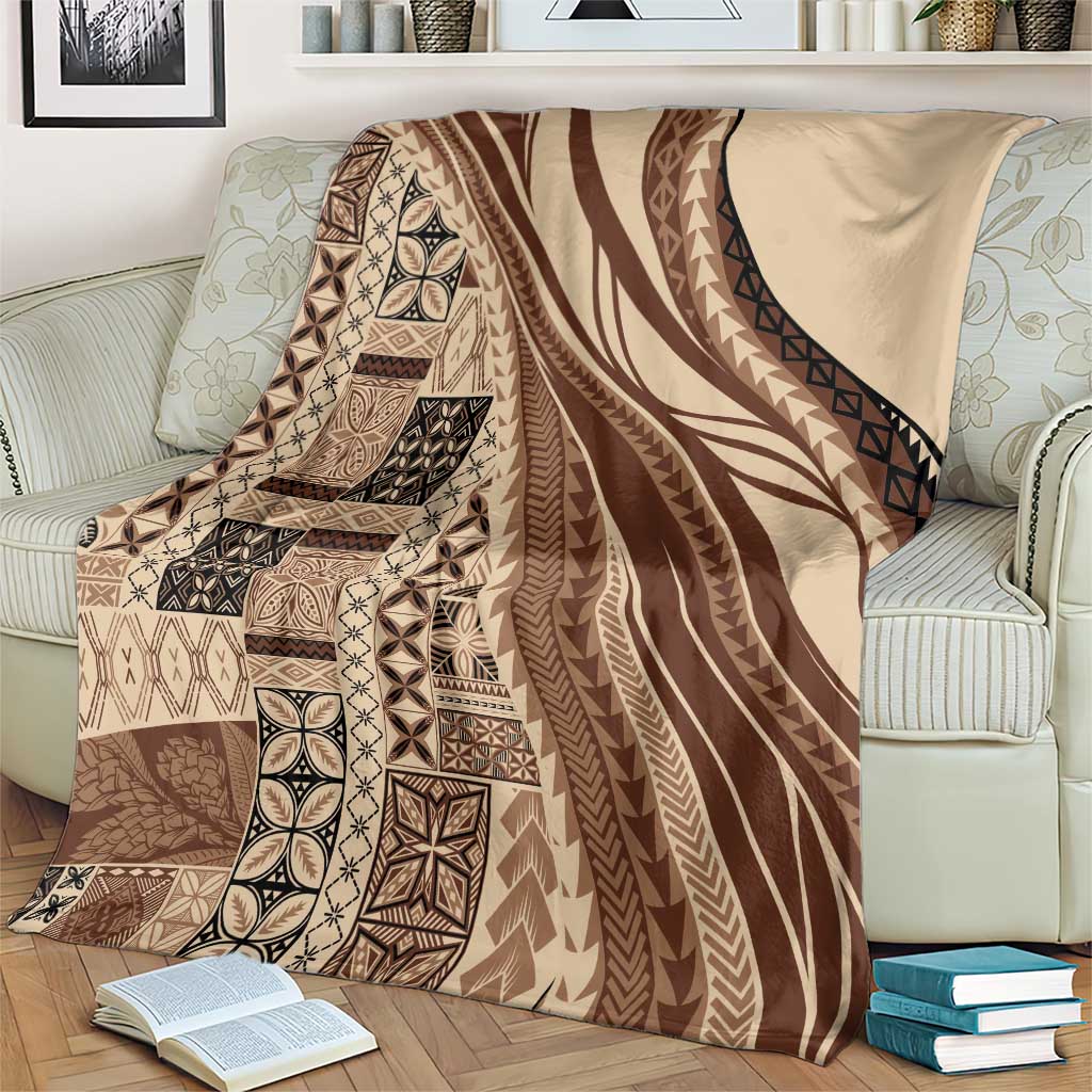 Pasifika Women's Day - Samoa Siapo Malu Tattoo Inspired Blanket Beige LT7 - Polynesian Pride