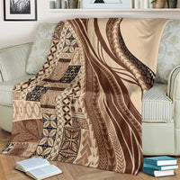 Pasifika Women's Day - Samoa Siapo Malu Tattoo Inspired Blanket Beige LT7 - Polynesian Pride