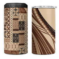 Pasifika Women's Day - Samoa Siapo Malu Tattoo Inspired 4 in 1 Can Cooler Tumbler Beige LT7 One Size: 16 oz Beige - Polynesian Pride