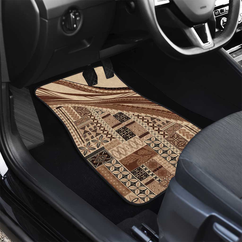 Pasifika Women's Day - Samoa Siapo Malu Tattoo Inspired Car Mats Beige LT7 - Polynesian Pride