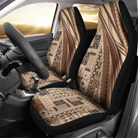 Pasifika Women's Day - Samoa Siapo Malu Tattoo Inspired Car Seat Cover Beige LT7 - Polynesian Pride