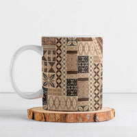 Pasifika Women's Day - Samoa Siapo Malu Tattoo Inspired Ceramic Mug Beige LT7 Beige - Polynesian Pride