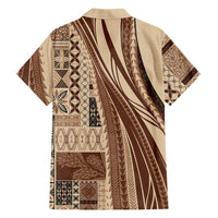 Pasifika Women's Day - Samoa Siapo Malu Tattoo Inspired Family Matching Summer Maxi Dress and Hawaiian Shirt Beige