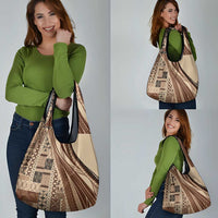 Pasifika Women's Day - Samoa Siapo Malu Tattoo Inspired Grocery Bag Beige LT7 - Polynesian Pride