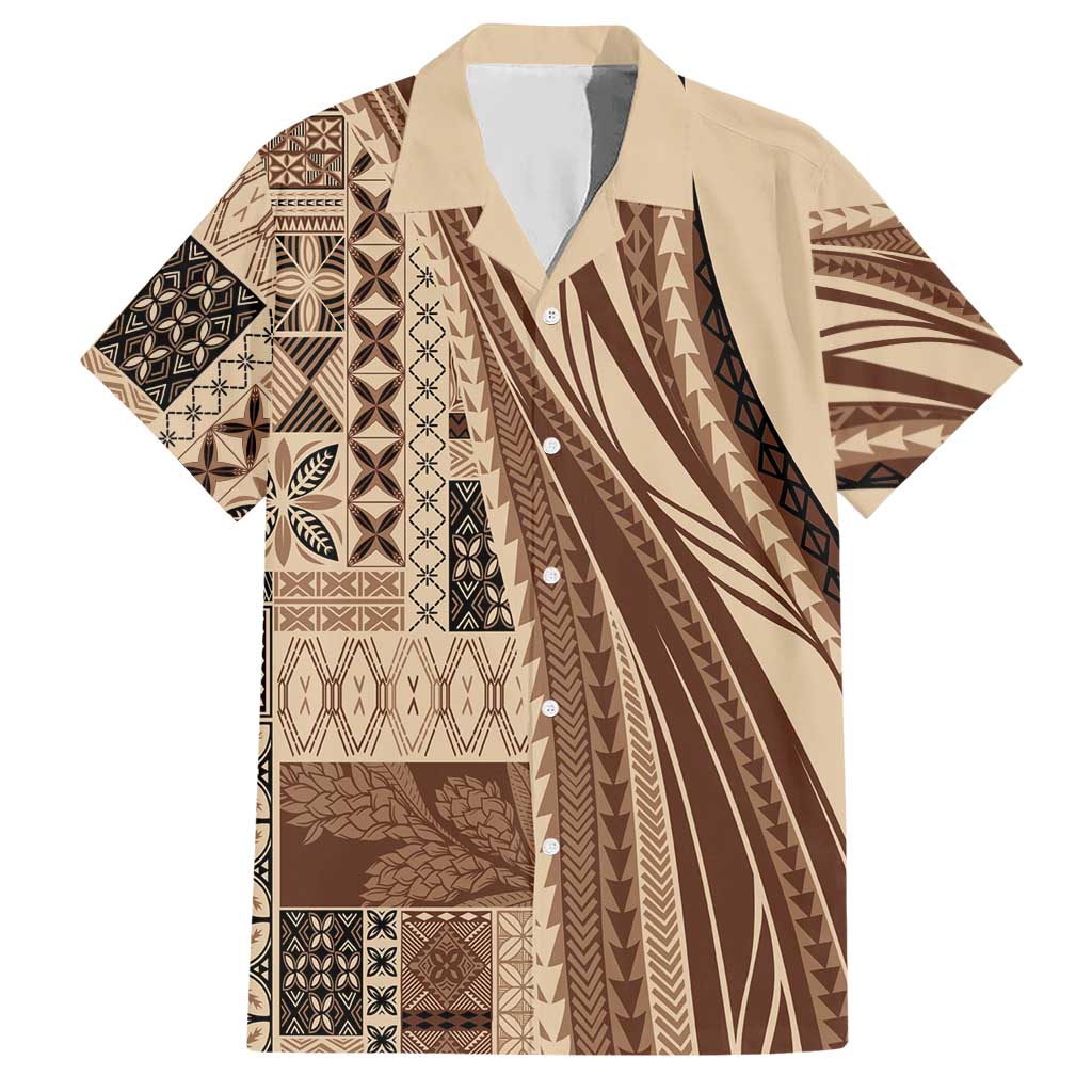 Pasifika Women's Day - Samoa Siapo Malu Tattoo Inspired Hawaiian Shirt Beige