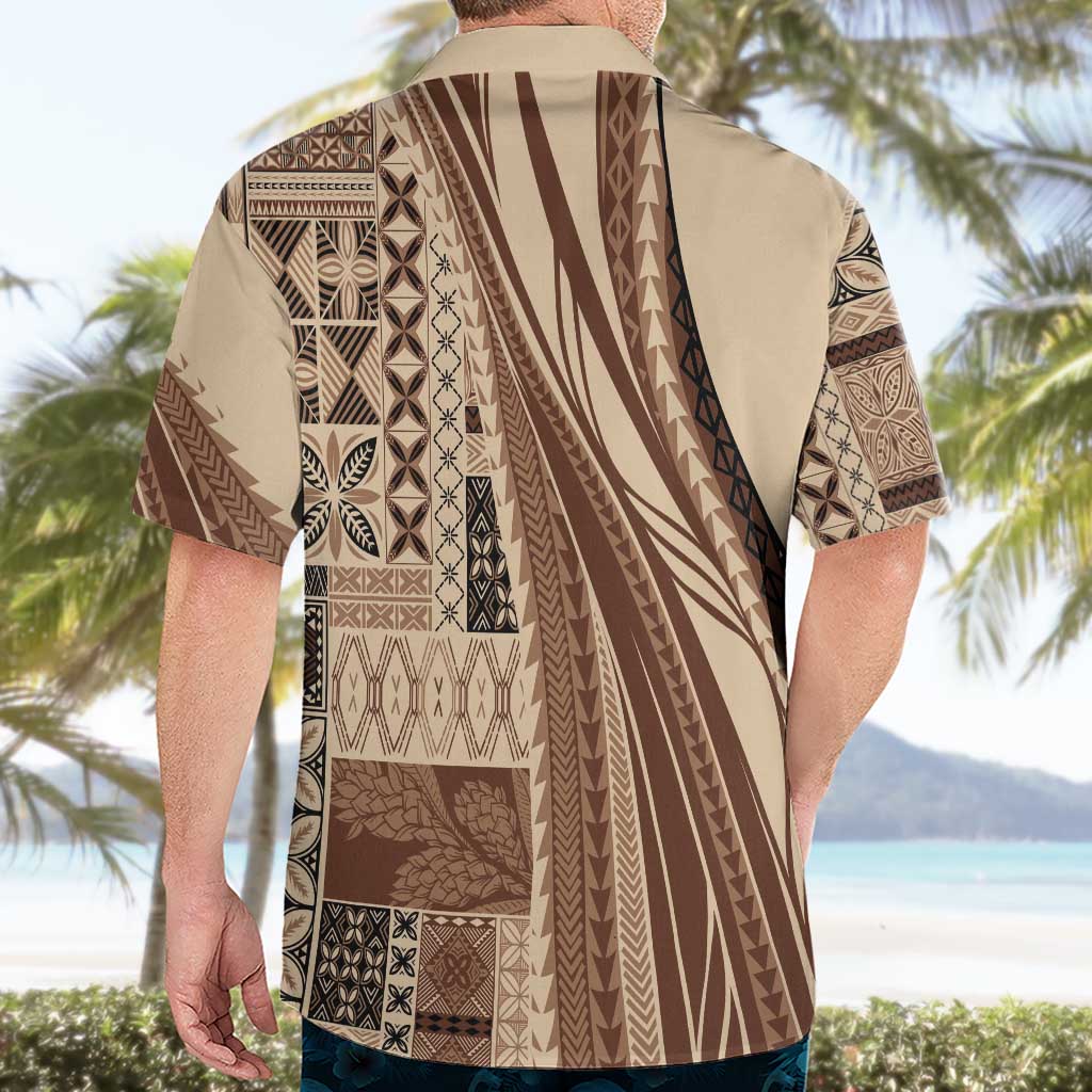 Pasifika Women's Day - Samoa Siapo Malu Tattoo Inspired Hawaiian Shirt Beige