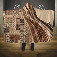 Pasifika Women's Day - Samoa Siapo Malu Tattoo Inspired Hooded Blanket Beige