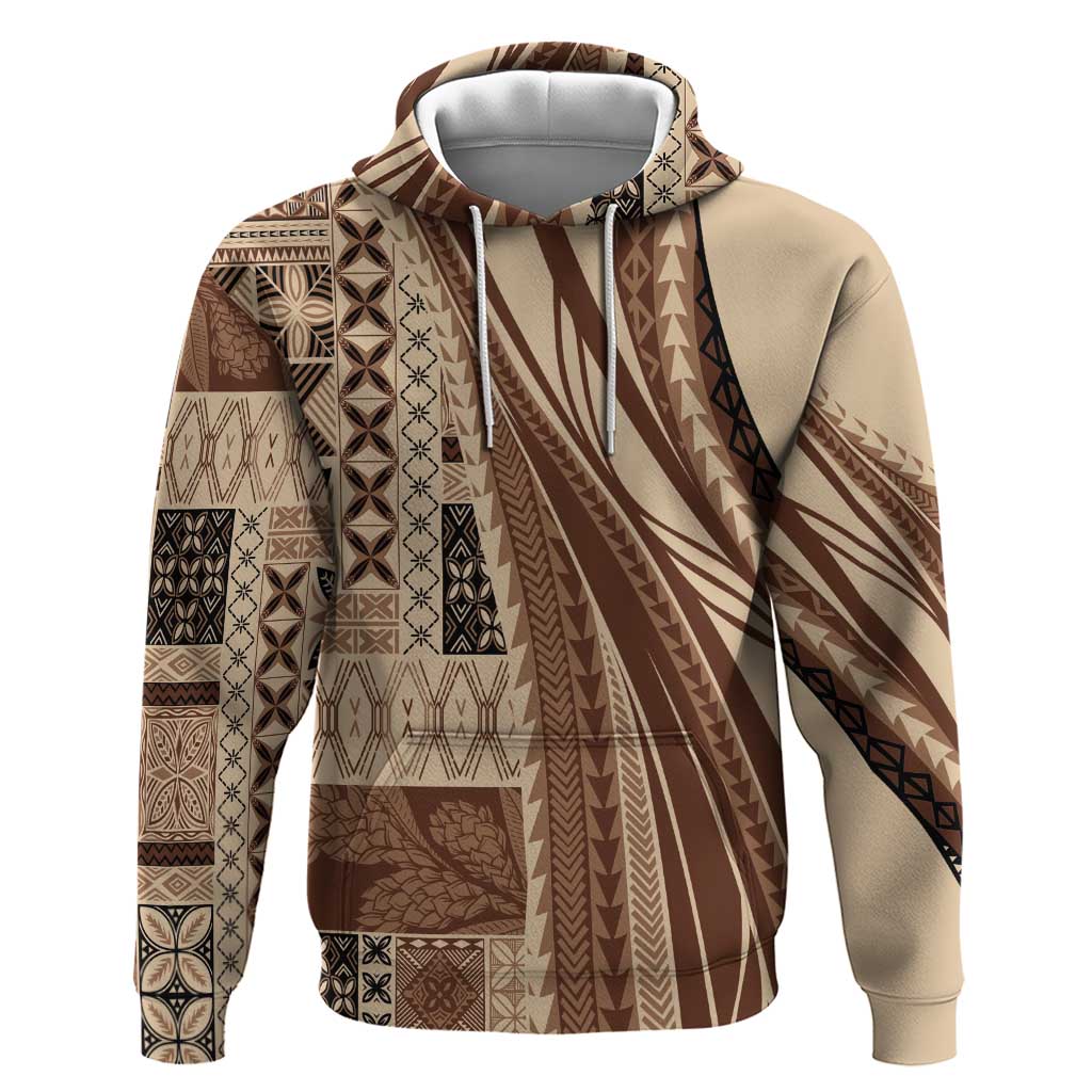 Pasifika Women's Day - Samoa Siapo Malu Tattoo Inspired Hoodie Beige