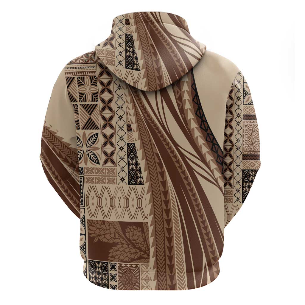 Pasifika Women's Day - Samoa Siapo Malu Tattoo Inspired Hoodie Beige LT7 - Polynesian Pride
