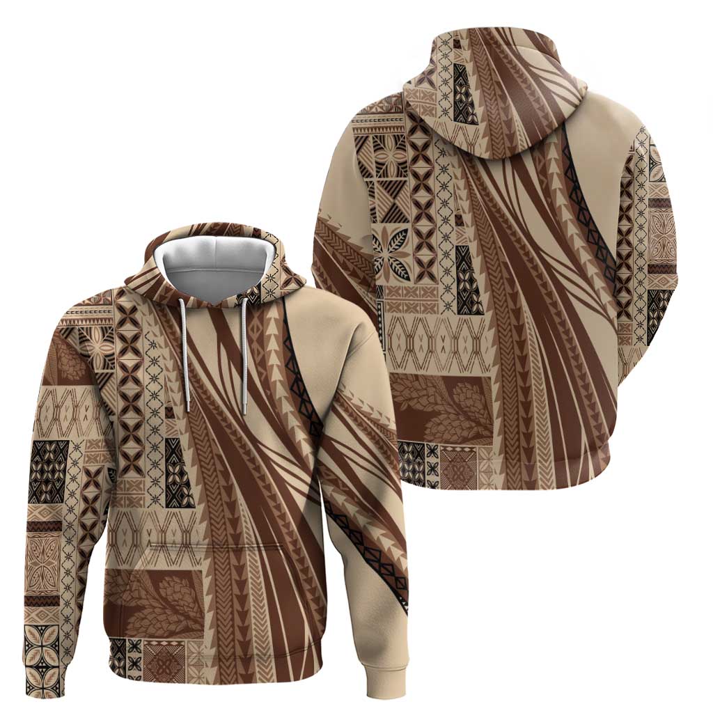 Pasifika Women's Day - Samoa Siapo Malu Tattoo Inspired Hoodie Beige LT7 - Polynesian Pride