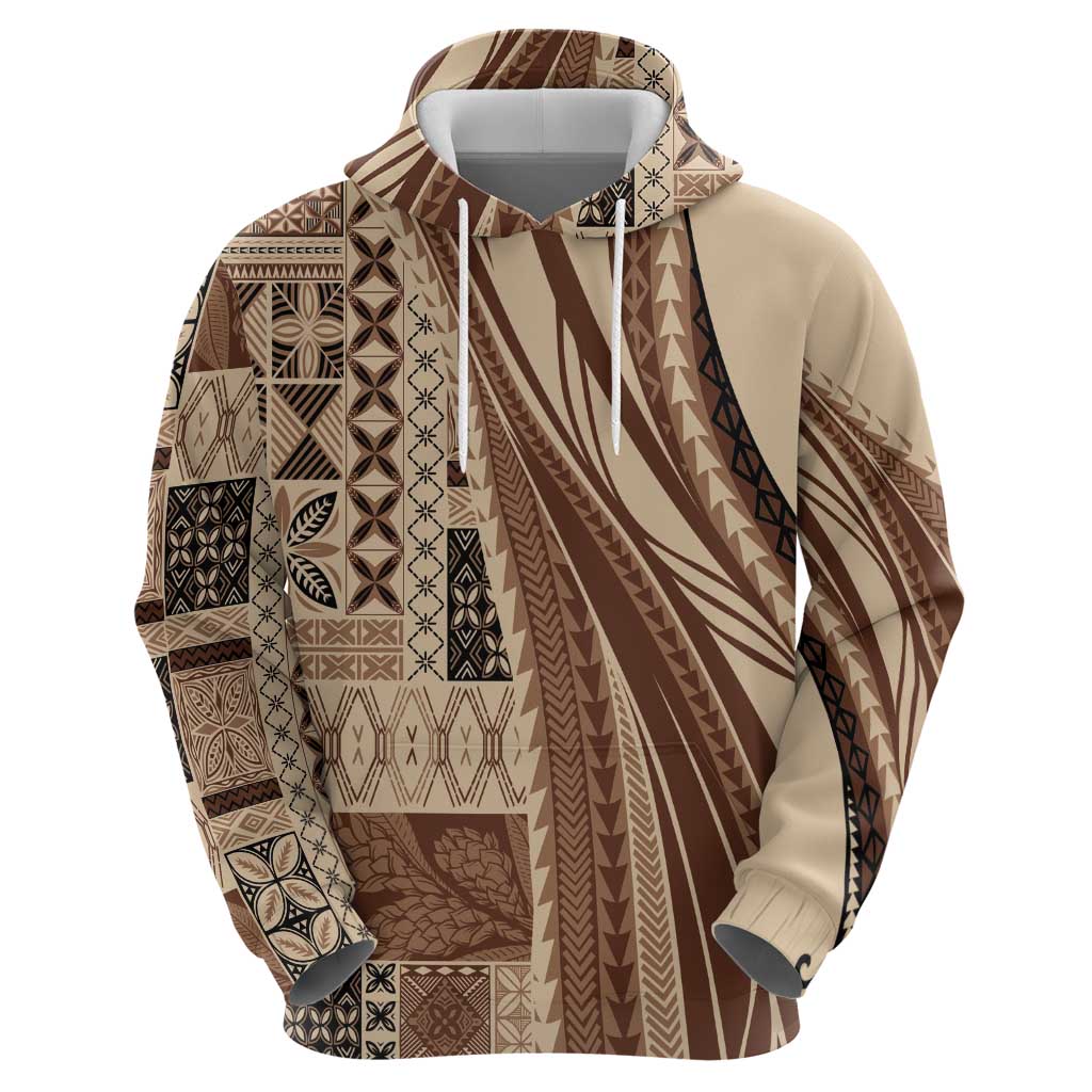 Pasifika Women's Day - Samoa Siapo Malu Tattoo Inspired Hoodie Beige LT7 - Polynesian Pride