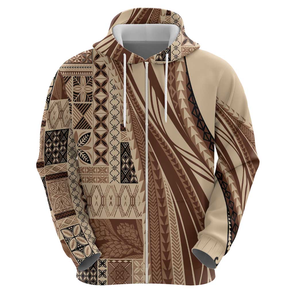 Pasifika Women's Day - Samoa Siapo Malu Tattoo Inspired Hoodie Beige LT7 - Polynesian Pride