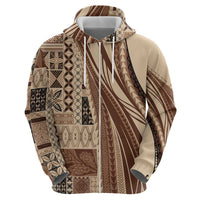 Pasifika Women's Day - Samoa Siapo Malu Tattoo Inspired Hoodie Beige LT7 - Polynesian Pride