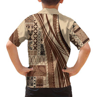 Pasifika Women's Day - Samoa Siapo Malu Tattoo Inspired Kid Hawaiian Shirt Beige LT7 - Polynesian Pride