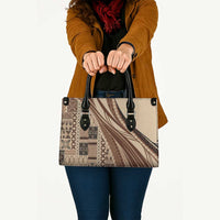Pasifika Women's Day - Samoa Siapo Malu Tattoo Inspired Leather Bag Beige LT7 - Polynesian Pride