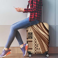Pasifika Women's Day - Samoa Siapo Malu Tattoo Inspired Luggage Cover Beige LT7 - Polynesian Pride