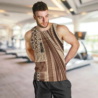 Pasifika Women's Day - Samoa Siapo Malu Tattoo Inspired Men Tank Top Beige