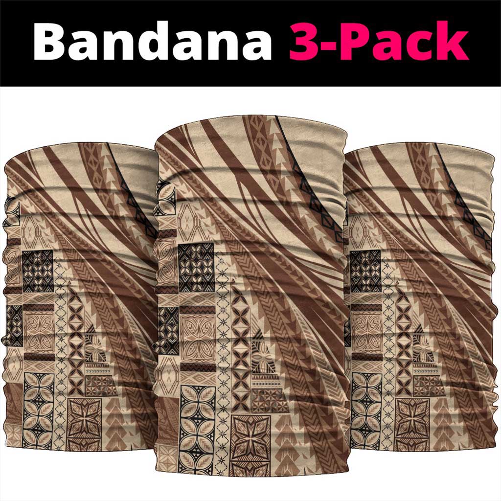 Pasifika Women's Day - Samoa Siapo Malu Tattoo Inspired Neck Gaiter Beige LT7 package One Size: 25*50cm Beige - Polynesian Pride