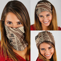 Pasifika Women's Day - Samoa Siapo Malu Tattoo Inspired Neck Gaiter Beige LT7 - Polynesian Pride
