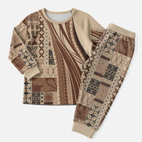 Pasifika Women's Day - Samoa Siapo Malu Tattoo Inspired Pajama Set Beige LT7 Men Beige - Polynesian Pride