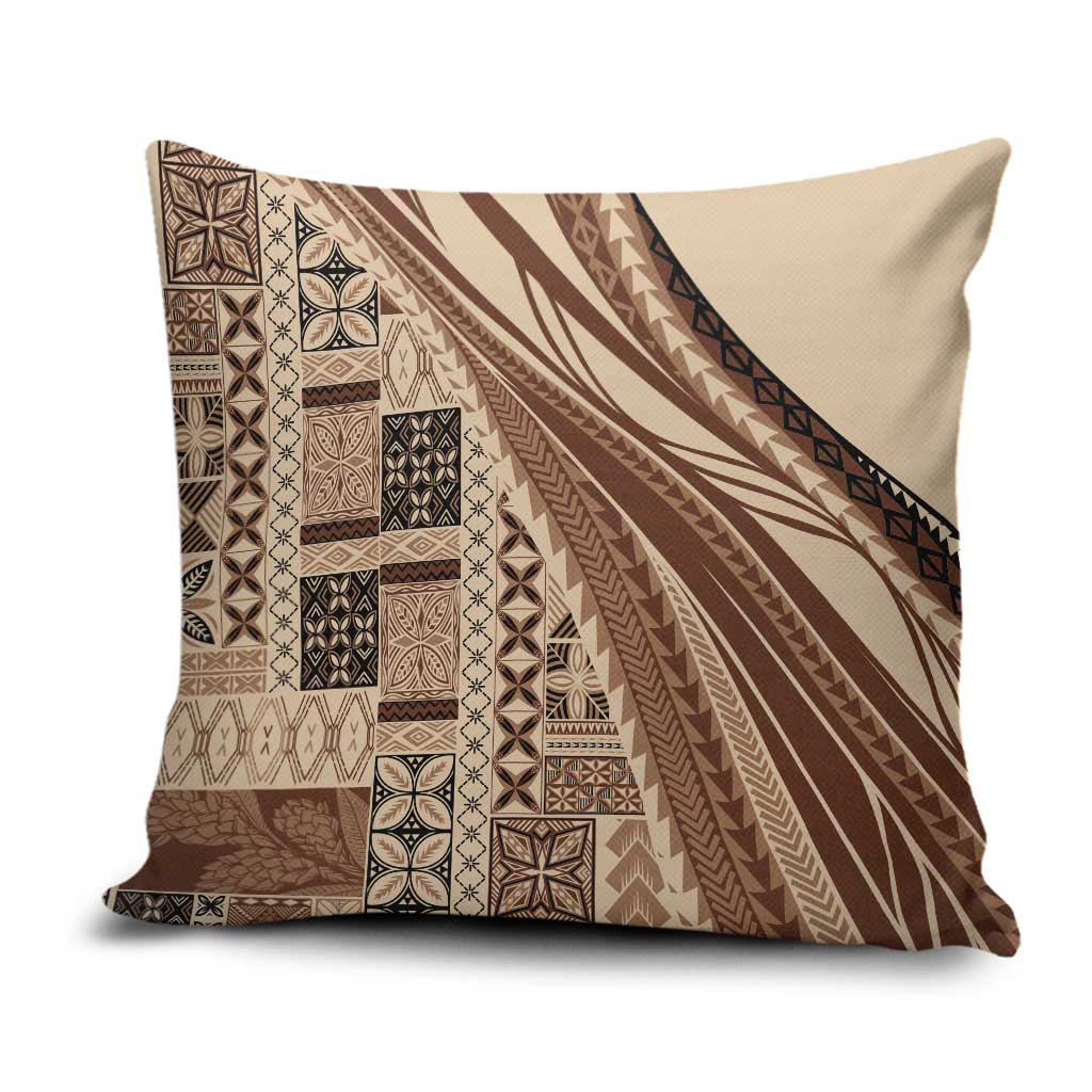Pasifika Women's Day - Samoa Siapo Malu Tattoo Inspired Pillow Cover Beige