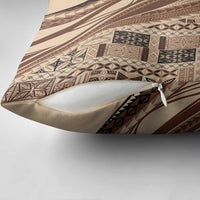 Pasifika Women's Day - Samoa Siapo Malu Tattoo Inspired Pillow Cover Beige LT7 - Polynesian Pride