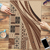 Pasifika Women's Day - Samoa Siapo Malu Tattoo Inspired Puzzle Beige LT7 Beige - Polynesian Pride