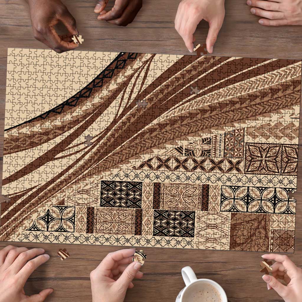 Pasifika Women's Day - Samoa Siapo Malu Tattoo Inspired Puzzle Beige LT7 - Polynesian Pride