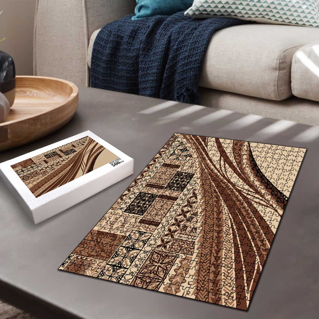 Pasifika Women's Day - Samoa Siapo Malu Tattoo Inspired Puzzle Beige LT7 - Polynesian Pride