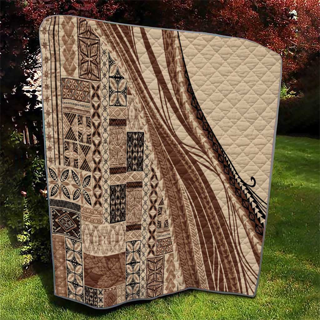 Pasifika Women's Day - Samoa Siapo Malu Tattoo Inspired Quilt Beige LT7 - Polynesian Pride