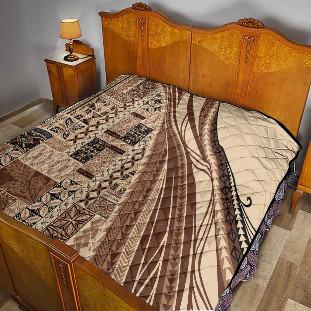 Pasifika Women's Day - Samoa Siapo Malu Tattoo Inspired Quilt Beige LT7 - Polynesian Pride