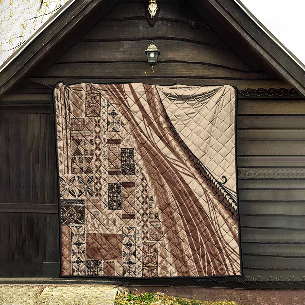 Pasifika Women's Day - Samoa Siapo Malu Tattoo Inspired Quilt Beige LT7 - Polynesian Pride
